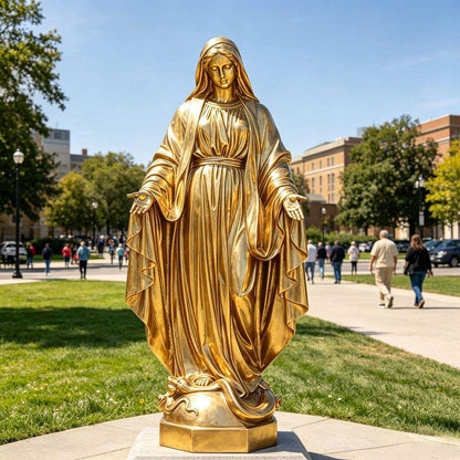 Life-Size Bronze Virgin Mary Statue for Church Garden