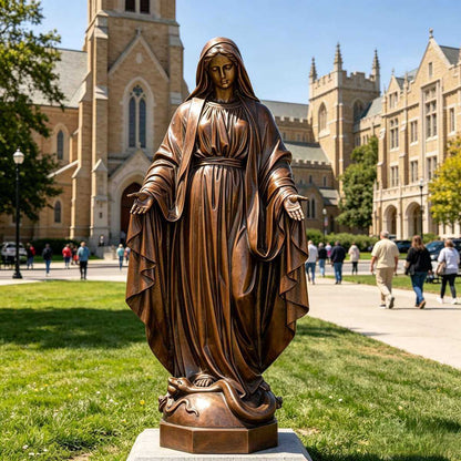 Life-Size Bronze Virgin Mary Statue for Church Garden