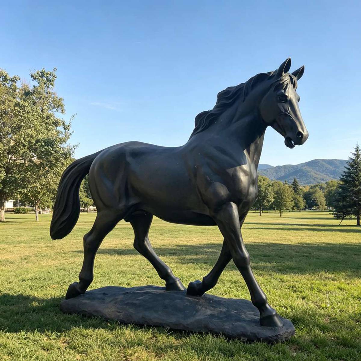 Life-Size Bronze Walking Horse Statue for Outdoor Garden