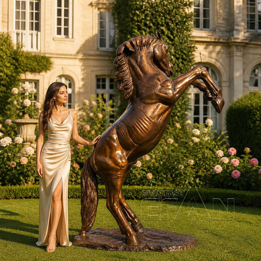 Life Size Bronze Jumping Horse Statue for Outdoor Lawn