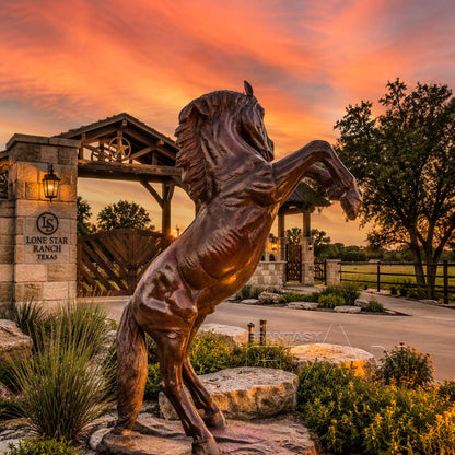 Life Size Bronze Jumping Horse Statue for Outdoor Lawn