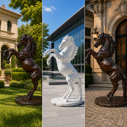 Life Size Bronze Jumping Horse Statue for Outdoor Lawn