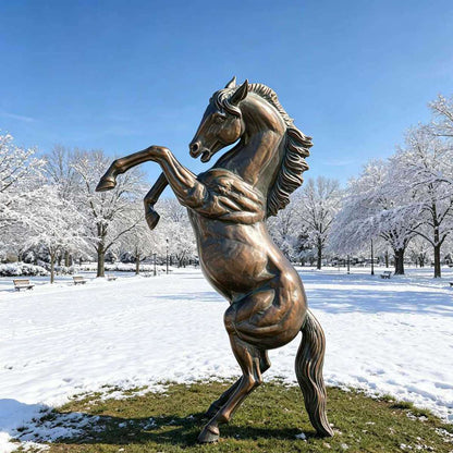 Life Size Bronze Jumping Horse Statue for Outdoor Lawn
