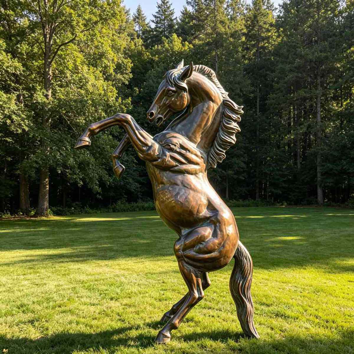 Life Size Bronze Jumping Horse Statue for Outdoor Lawn