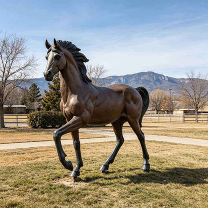 Life Size Bronze Prancing Horse Statue for Park Villa Outdoor Landscape