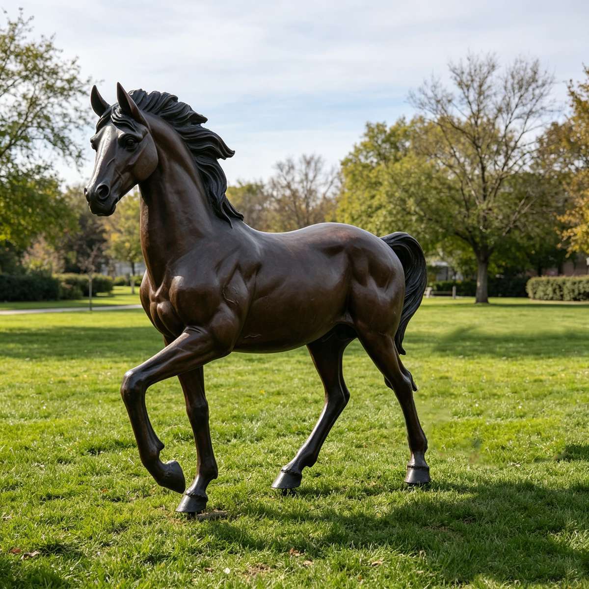 Life Size Bronze Prancing Horse Statue for Park Villa Outdoor Landscape