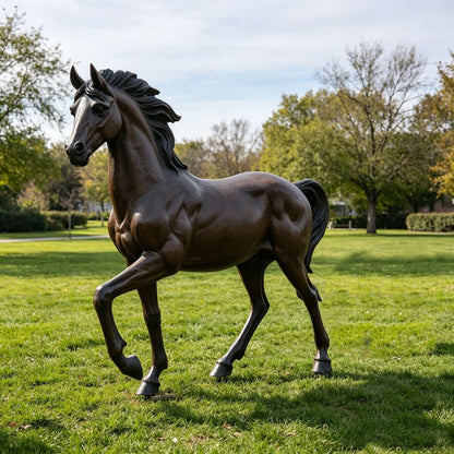 Life Size Bronze Prancing Horse Statue for Park Villa Outdoor Landscape
