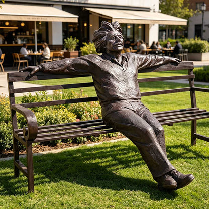 Life Size Scientist Albert Einstein Sitting Bronze Sculpture EFB-15