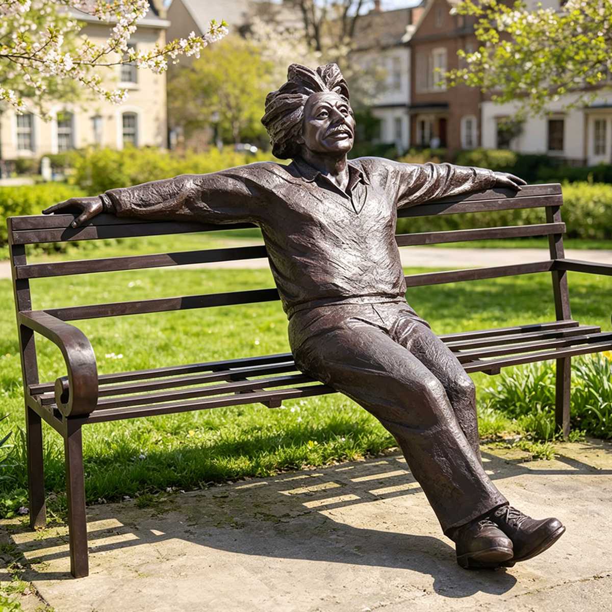 Life Size Scientist Albert Einstein Sitting Bronze Sculpture EFB-15