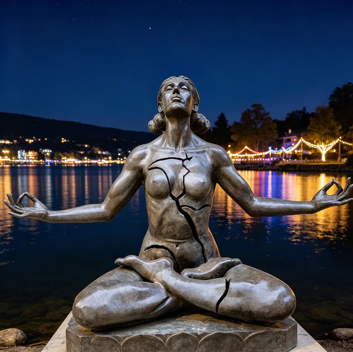 Bronze Meditating Woman Statue EFB-28