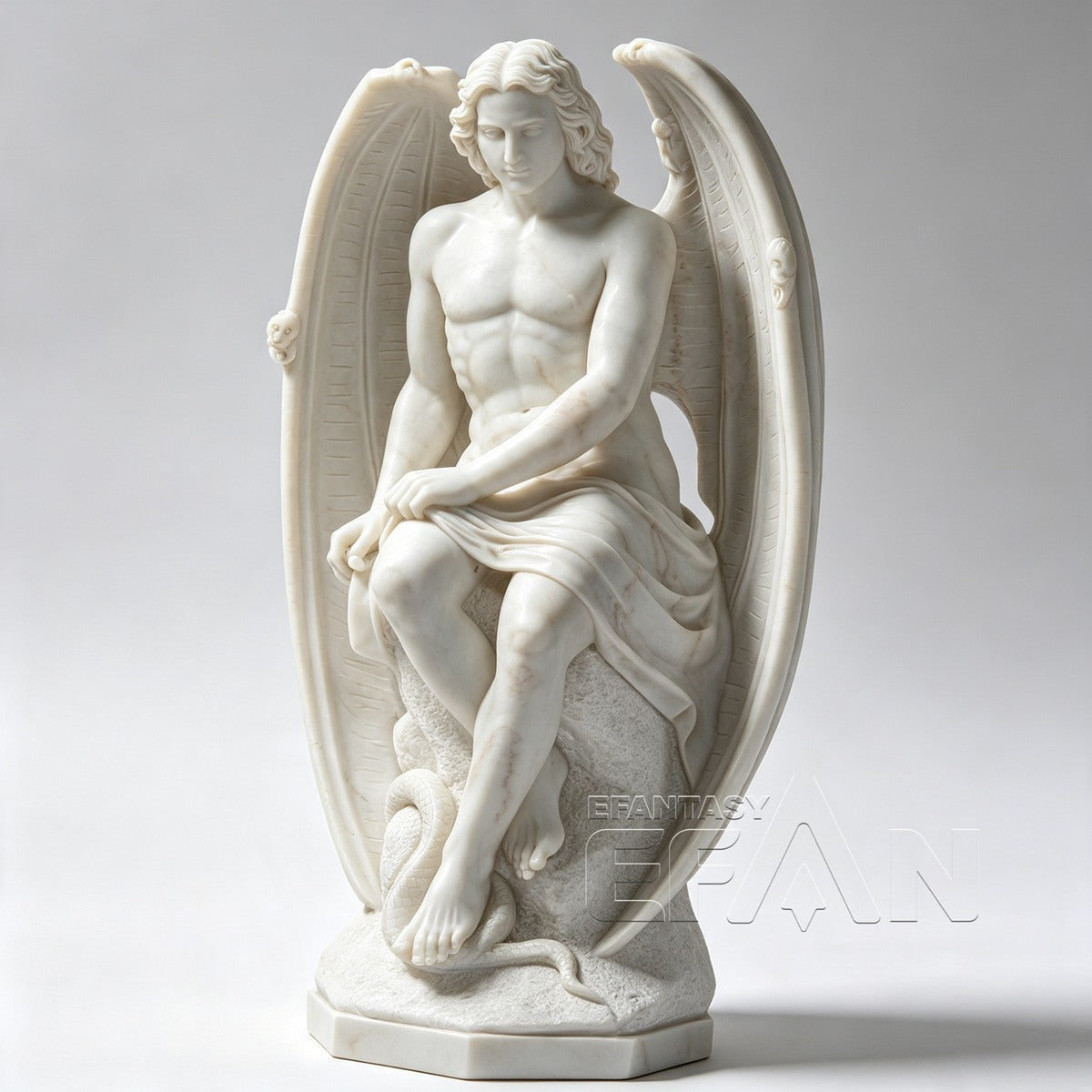 Lucifer — Fallen Angel Marble Statue for Outdoor