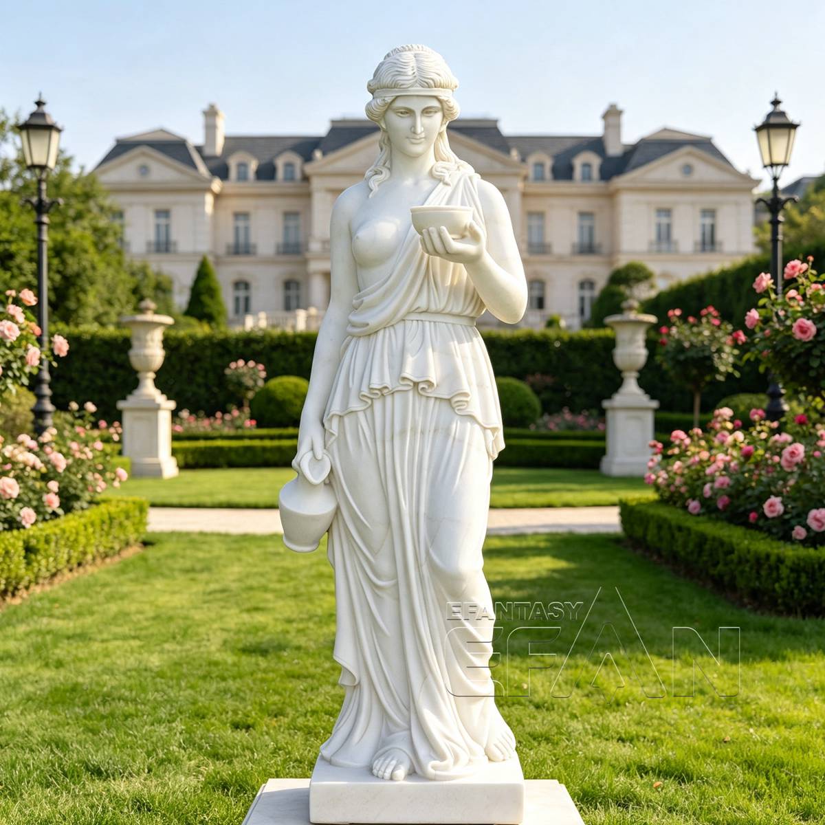 White High Quality Marble Greek Goddess Hebe Statue for Garden