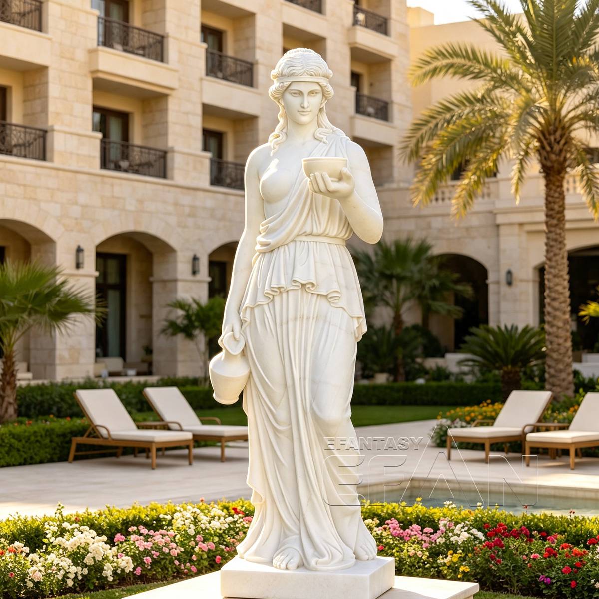 White High Quality Marble Greek Goddess Hebe Statue for Garden