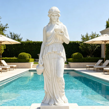 White High Quality Marble Greek Goddess Hebe Statue for Garden