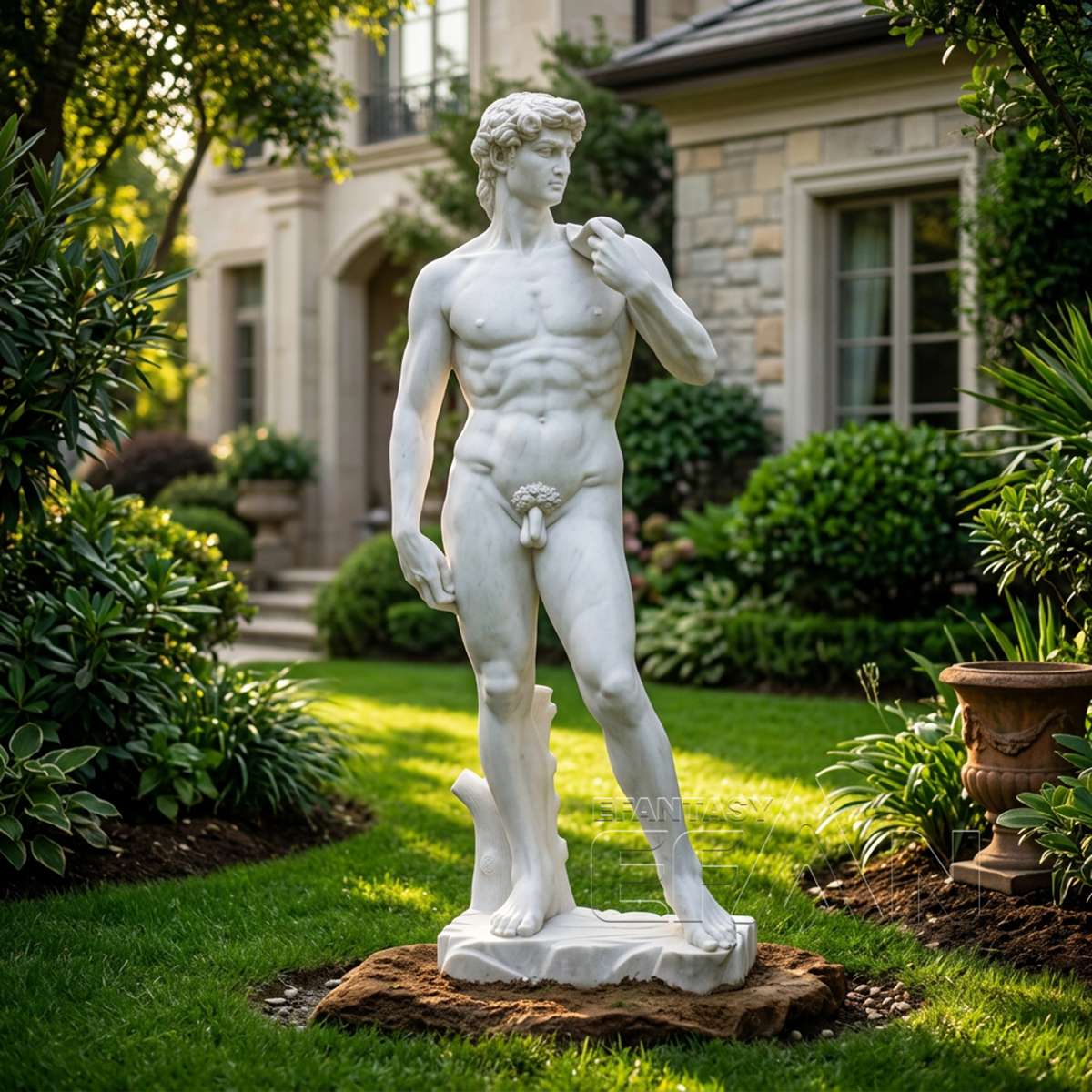 Marble Michelangelo's David Replica Statue for Estate Gardens
