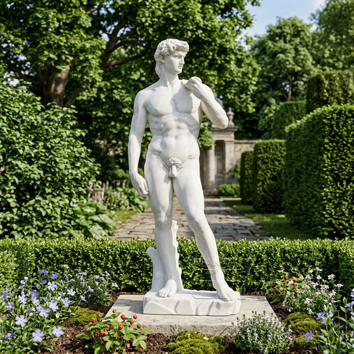 Marble Michelangelo's David Replica Statue for Estate Gardens