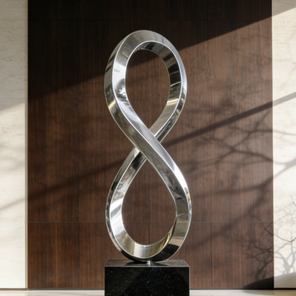 Minimalist Modern Stainless Steel Abstract 8 Sculpture