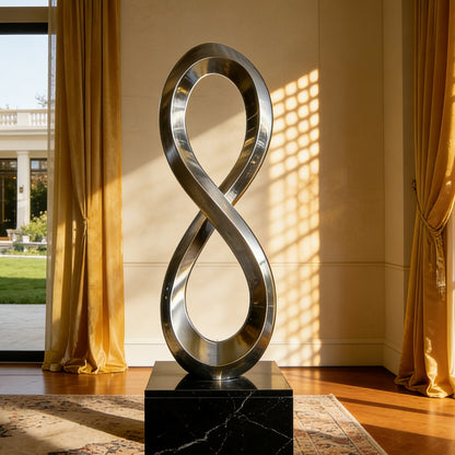Minimalist Modern Stainless Steel Abstract 8 Sculpture