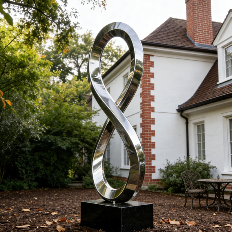 Minimalist Modern Stainless Steel Abstract 8 Sculpture