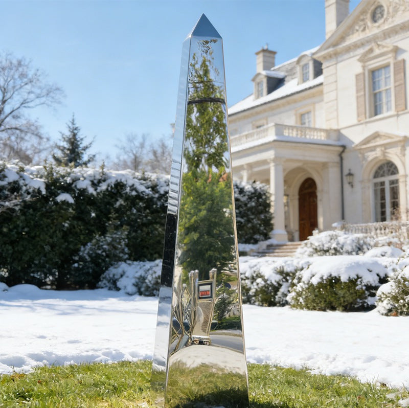 stainless steel obelisk sculpture