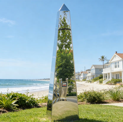 stainless steel obelisk sculpture