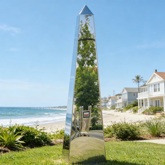 stainless steel obelisk sculpture