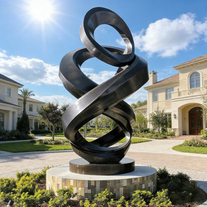 Modern Abstract Metal Black Sculpture for Garden EFS-34