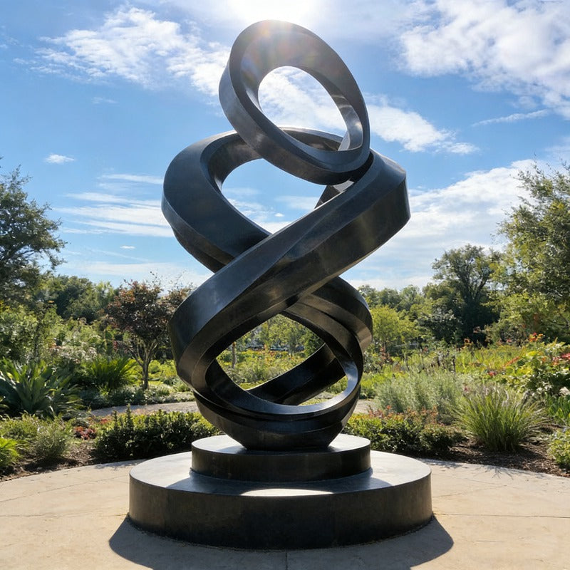 Modern Abstract Metal Black Sculpture for Garden EFS-34