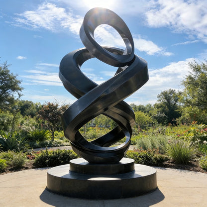 Modern Abstract Metal Black Sculpture for Garden EFS-34