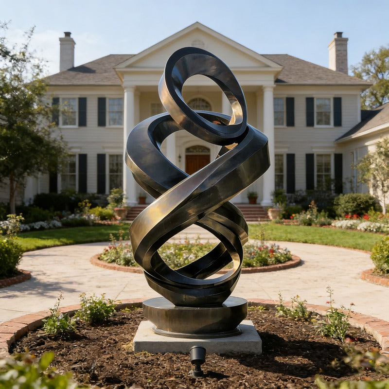 Modern Abstract Metal Black Sculpture for Garden EFS-34