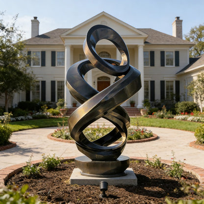 Modern Abstract Metal Black Sculpture for Garden EFS-34