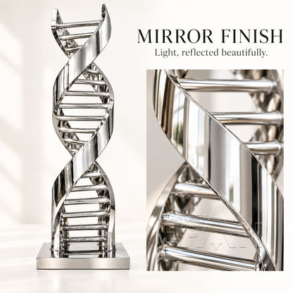 Modern Large Stainless Steel DNA Sculpture for Science & Medical Campus