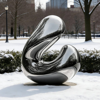 Modern Mirror Polished Stainless Steel Sculpture EFS-35