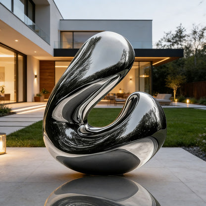 Modern Mirror Polished Stainless Steel Sculpture EFS-35