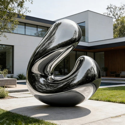 Modern Mirror Polished Stainless Steel Sculpture EFS-35