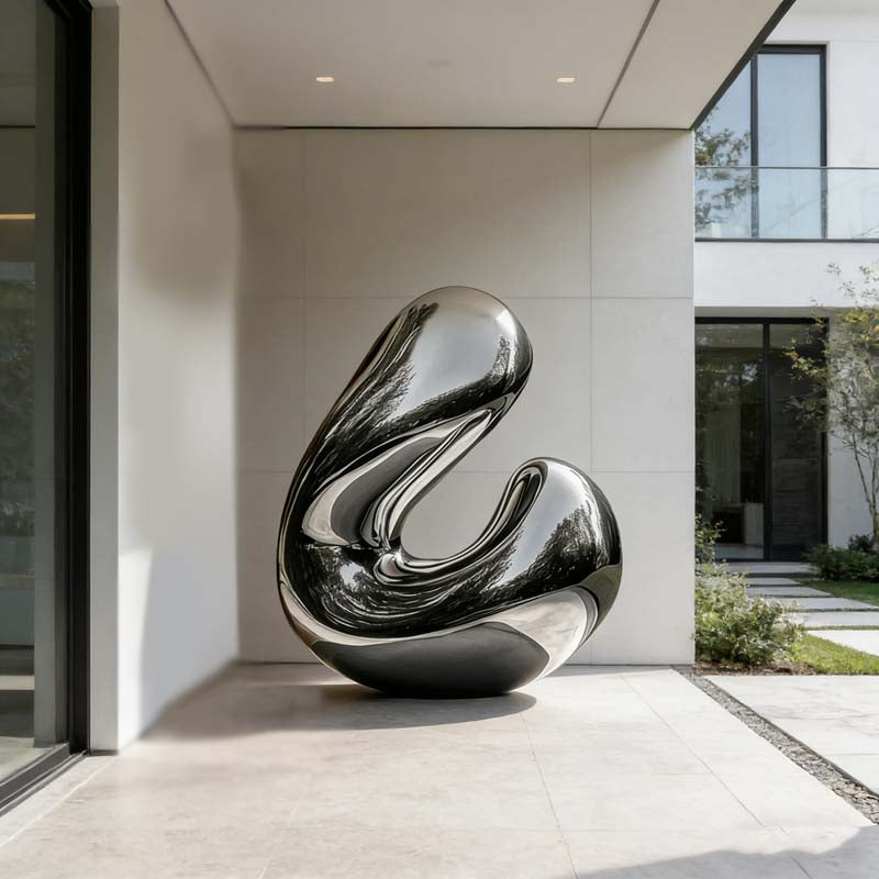 Modern Mirror Polished Stainless Steel Sculpture EFS-35