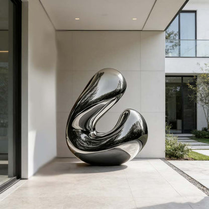 Modern Mirror Polished Stainless Steel Sculpture EFS-35