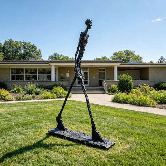 Modern Bronze Abstract Stick Figure Sculpture Replica