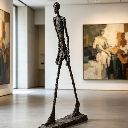 Modern Bronze Abstract Stick Figure Sculpture