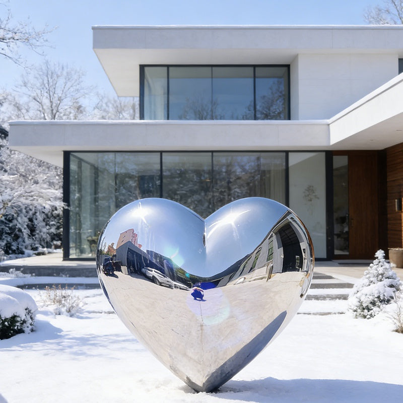 mirror polished heart sculpture