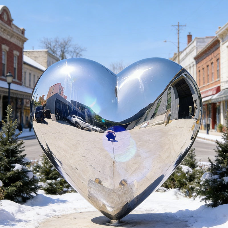mirror polished heart sculpture