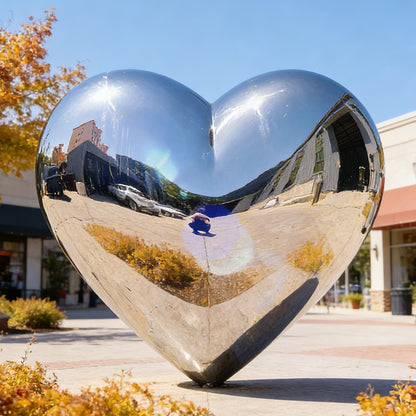 mirror polished heart sculpture