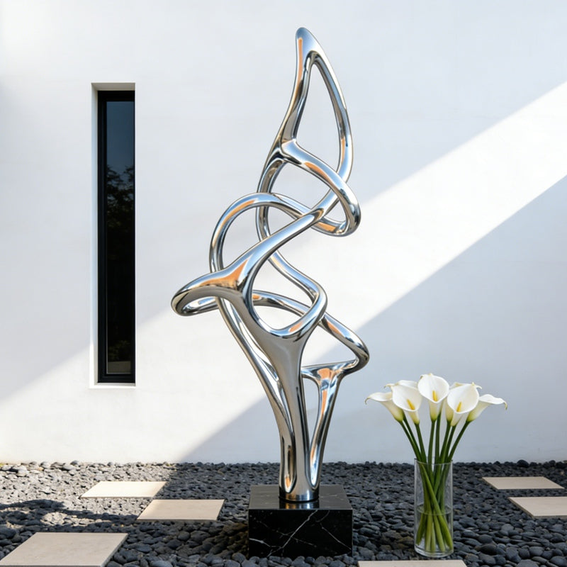 Modern Indoor Art Abstract Stainless Steel Line Sculpture