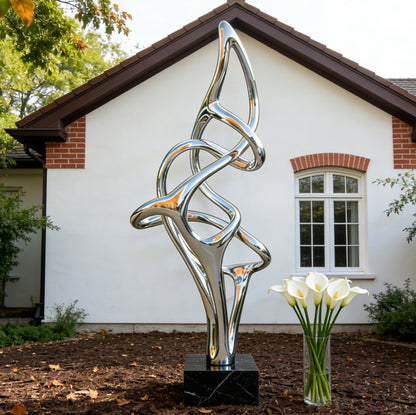 Modern Indoor Art Abstract Stainless Steel Line Sculpture