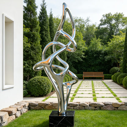 Modern Indoor Art Abstract Stainless Steel Line Sculpture