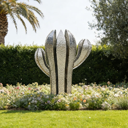 Modern Outdoor Stainless Steel Cactus Sculpture EFS-71