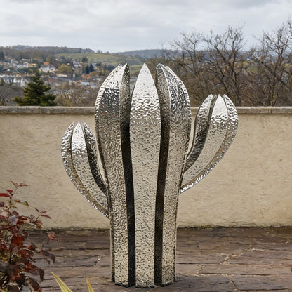 Modern Outdoor Stainless Steel Cactus Sculpture EFS-71