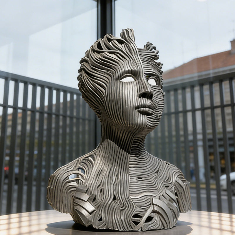 Modern Stainless Steel Portrait Bust Sculpture EFS-21