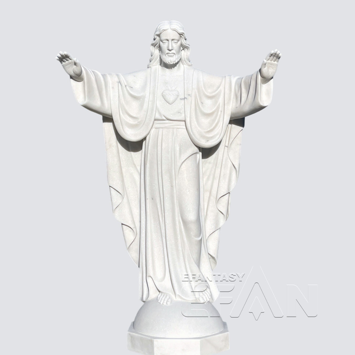Natural White Marble Open Arms Jesus Christ Statue