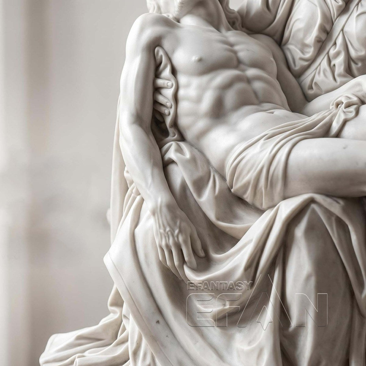 Natural White Marble Pietà Statue of Virgin Mary and Jesus Michelangelo Religious Art Replica